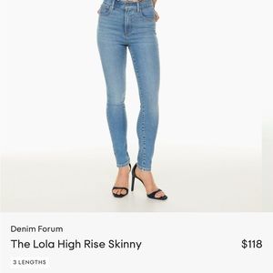 Denim Forum- The Lola High Rise Skinny - 7 Yrs Pctr Ths Bleu size 29- Regular